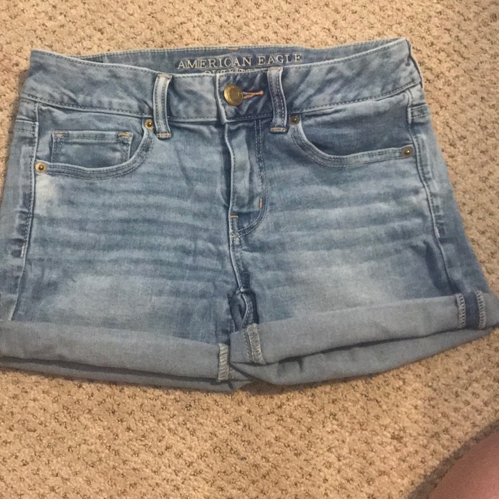 American eagle light washed shorts